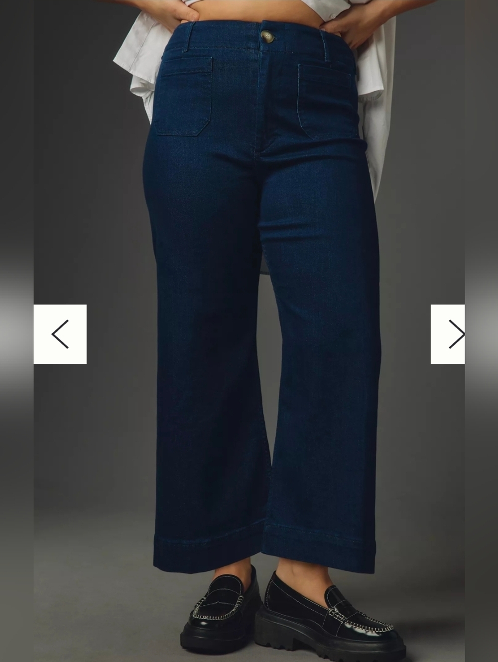 Anthropologie 22w The Colette Crop High-Rise Wide-Leg Jeans by Maeve